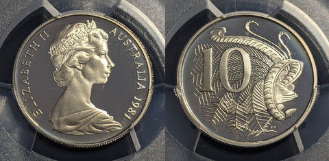 1981 Proof Ten Cent 10c Australia PCGS PR69DCAM FDC UNC #2663