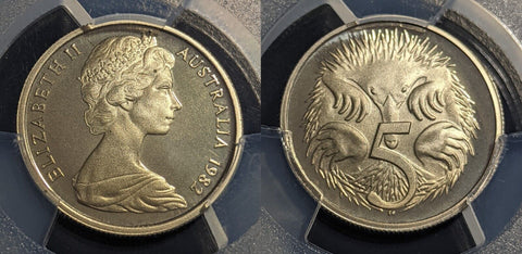 1982 Proof Five Cent 5c Australia PCGS PR68DCAM FDC UNC #2670