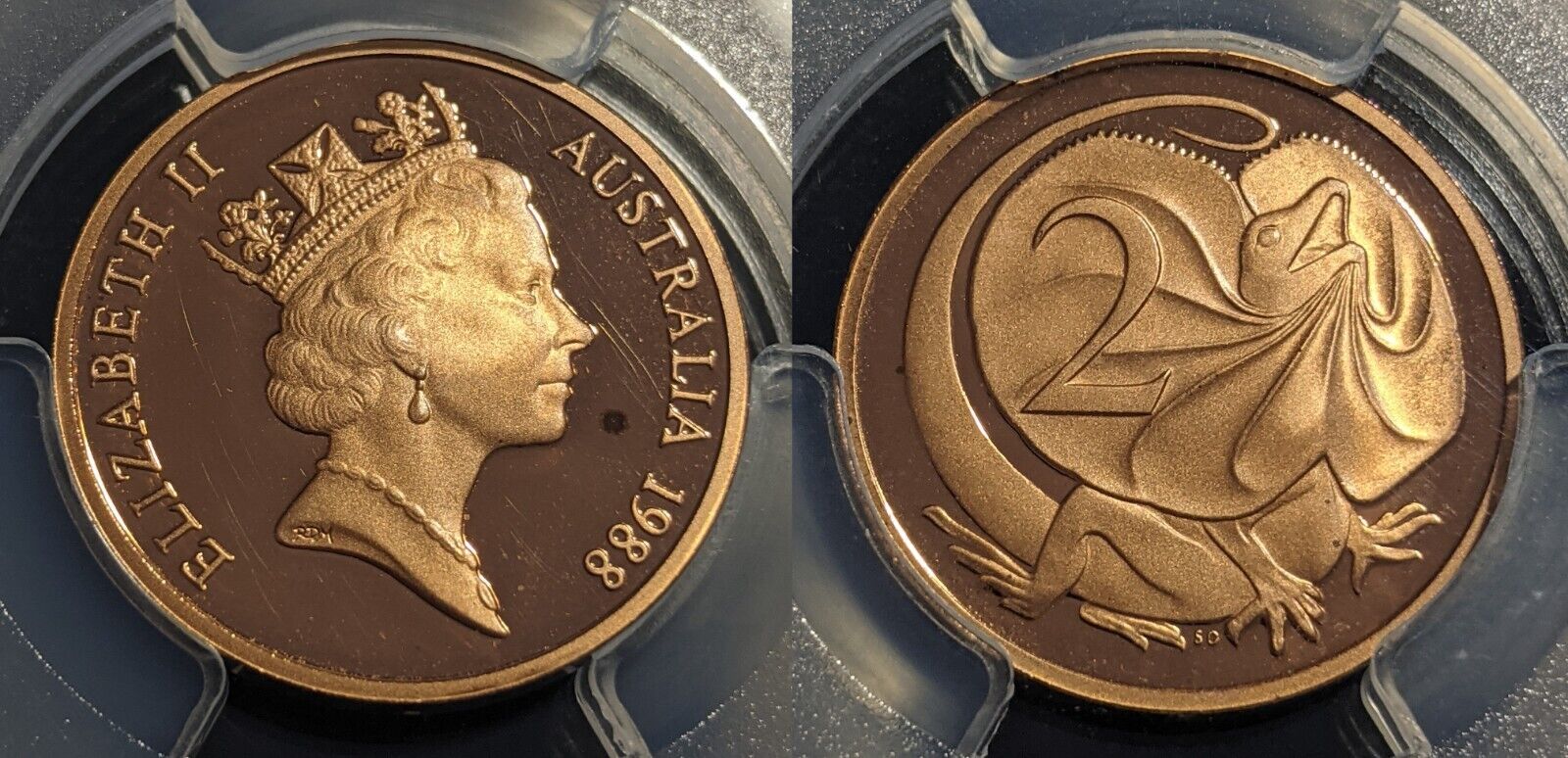 1988 Proof Two Cent 2c Australia PCGS PR65DCAM GEM UNC #2671