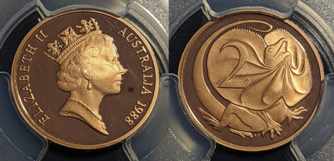 1988 Proof Two Cent 2c Australia PCGS PR65DCAM GEM UNC #2671