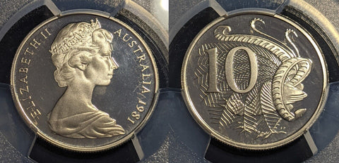 1981 Proof Ten Cent 10c Australia PCGS PR68DCAM FDC UNC #2673