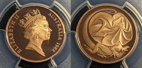 1988 Proof Two Cents 2c Australia PCGS PR70DCAM FDC UNC #2682