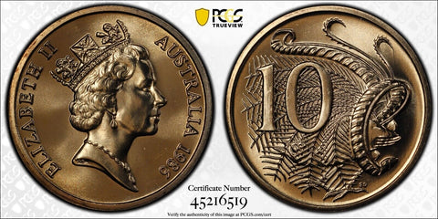 1986 Ten Cents 10c Australia PCGS MS68 FDC UNC #2686