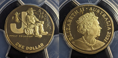 2021 Proof One Dollar $1 J - Jolly Swagman GACH PCGS PR70DCAM FDC UNC #2690