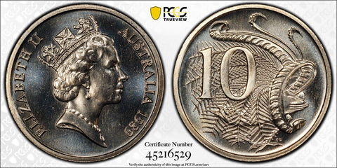 1989 Ten Cents 10c Australia PCGS MS68 FDC UNC #2687