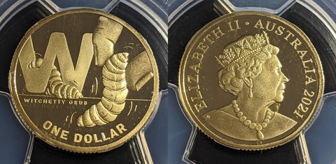 2021 Proof One Dollar $1 W- Witchetty Grub PCGS PR70DCAM FDC UNC #2692