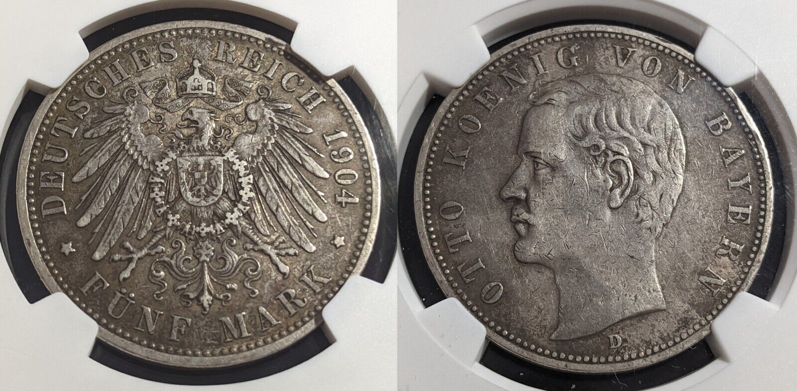 German States BAVARIA 1904 D 5 Mark NGC XF40 J-46 KM# 915 #2732