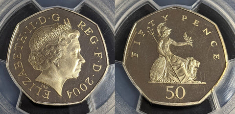Great Britain 2004 Proof 50p Fifty Pence S-H8 PCGS PR69DCAM FDC UNC #2744