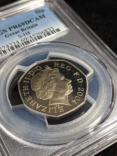 Great Britain 2004 Proof 50p Fifty Pence S-H8 PCGS PR69DCAM FDC UNC #2744