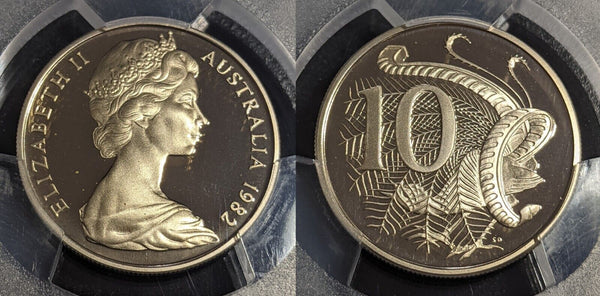1982 Proof Ten Cent 10c Australia PCGS PR69DCAM FDC UNC #2749