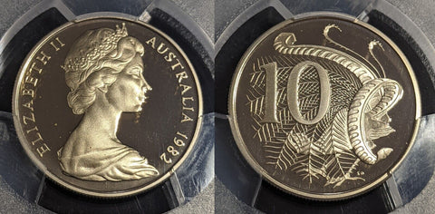 1982 Proof Ten Cent 10c Australia PCGS PR69DCAM FDC UNC #2749
