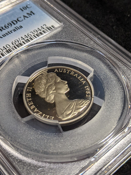 1982 Proof Ten Cent 10c Australia PCGS PR69DCAM FDC UNC #2749