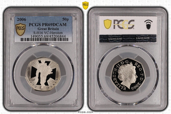 Great Britain 2006 Proof Fifty Pence S-H16 VC-Heroism PCGS PR69DCAM FDC UNC#2751