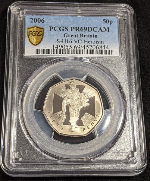 Great Britain 2006 Proof Fifty Pence S-H16 VC-Heroism PCGS PR69DCAM FDC UNC#2751