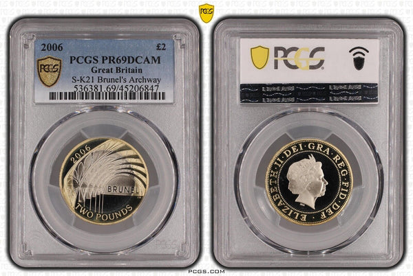 Great Britain 2006 Proof 2 Pounds £2 S-K21 Brunel's Archhway PCGS PR69DCAM #2763