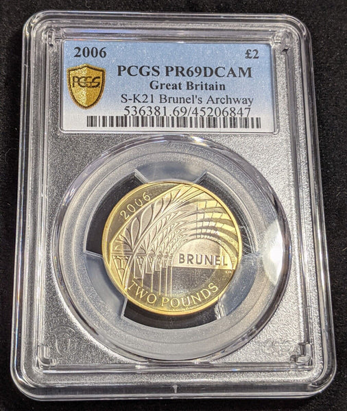 Great Britain 2006 Proof 2 Pounds £2 S-K21 Brunel's Archhway PCGS PR69DCAM #2763