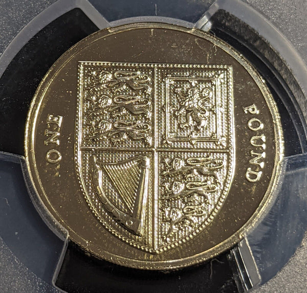 Great Britain 2013 Pound £1 S-J27 Large Shield Ni-Brass PCGS MS65 GEM UNC #2762