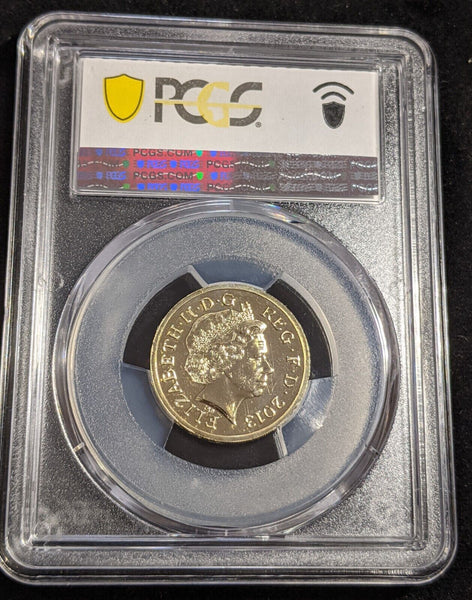 Great Britain 2013 Pound £1 S-J27 Large Shield Ni-Brass PCGS MS65 GEM UNC #2762