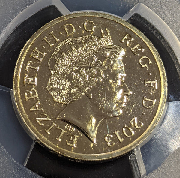 Great Britain 2013 Pound £1 S-J27 Large Shield Ni-Brass PCGS MS65 GEM UNC #2762