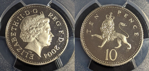 Great Britain 2004 Proof 10 Pence 10p S-F5 PCGS PR68DCAM FDC UNC #2789