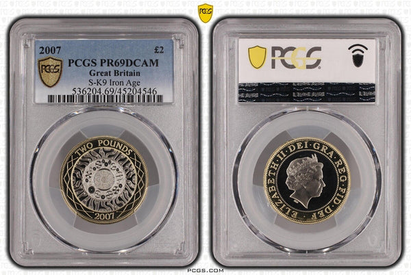 Great Britain 2007 Proof Pound £2 Iron Age S-K9 PCGS PR69DCAM FDC UNC #2794
