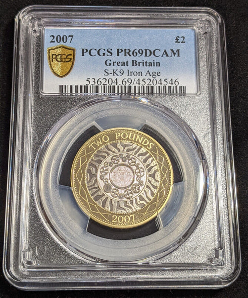 Great Britain 2007 Proof Pound £2 Iron Age S-K9 PCGS PR69DCAM FDC UNC #2794