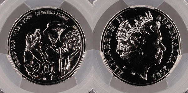 2005 Twenty Cent 20c End of WWII Australia PCGS MS69 FDC GEM UNC #2798