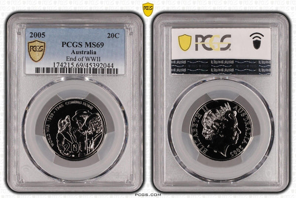2005 Twenty Cent 20c End of WWII Australia PCGS MS69 FDC GEM UNC #2798