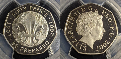 Great Britain 2007 Proof Fifty Pence 50p Scouting Ann. S-H17 PCGS PR69DCAM #2801