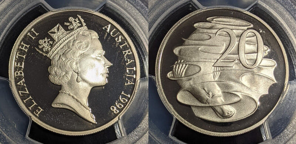 1998 Proof Twenty Cent 20c Australia PCGS PR69DCAM FDC UNC #2802