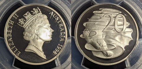 1998 Proof Twenty Cent 20c Australia PCGS PR69DCAM FDC UNC #2802