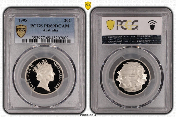 1998 Proof Twenty Cent 20c Australia PCGS PR69DCAM FDC UNC #2802