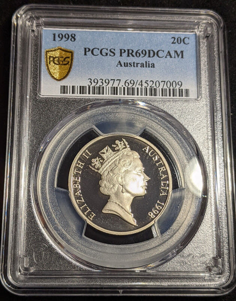 1998 Proof Twenty Cent 20c Australia PCGS PR69DCAM FDC UNC #2802