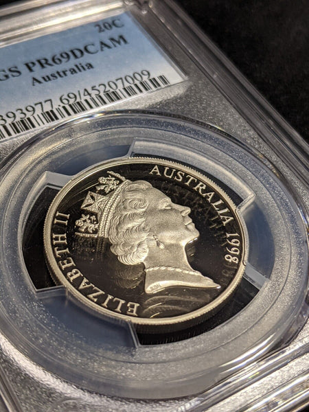 1998 Proof Twenty Cent 20c Australia PCGS PR69DCAM FDC UNC #2802
