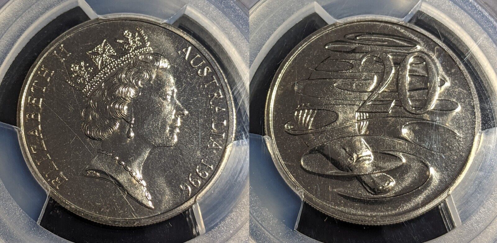 1996 Twenty Cent 20c Australia PCGS MS66 GEM UNC #2806