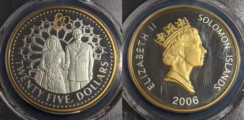 Solomon Is. 2006 Proof $25 Royal Wedding Gilt KM# 87 PCGS PR68DCAM FDC UNC #2816