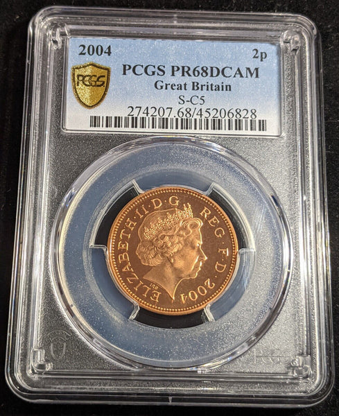 Great Britain 2004 Proof Two Pence 2p S-C5 PCGS PR68DCAM FDC UNC #2815