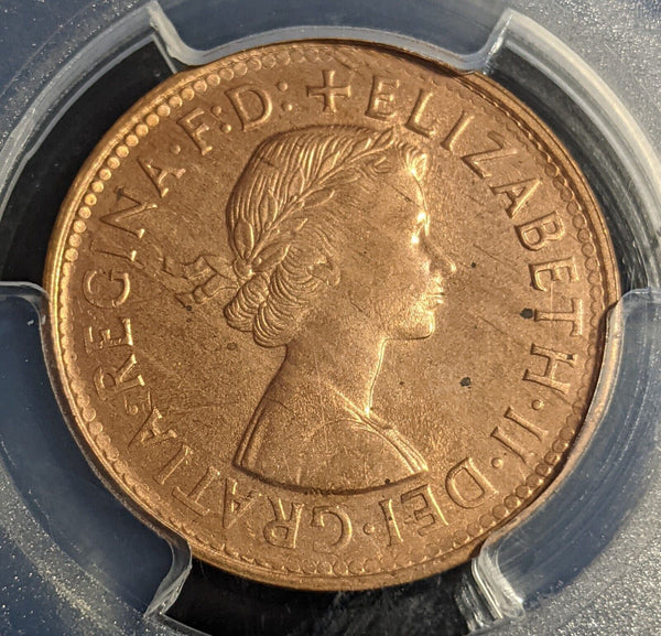 1961 (p) Half Penny 1/2d Australia PCGS MS64RD GEM UNC #2818