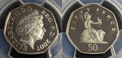 Great Britain 2007 Proof Fifty Pence 50p S-H8 PCGS PR69DCAM FDC UNC #2817