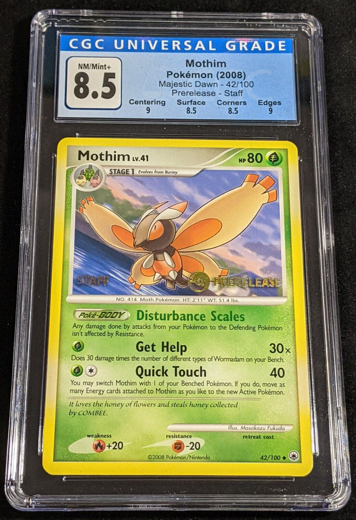 2008 Pokemon Mothim Pre Release Staff Majestic Dawn #42 CGC 8.5 NM/Min –  Aussie Coins Direct