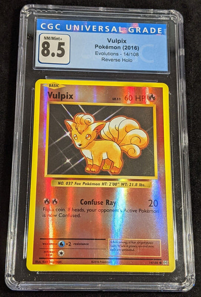2016 Pokemon Evolutions Vulpix Reverse Holo #014/108 CGC NM/Mint+ 8.5 #2726