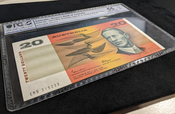 1985 Australia Twenty Dollars Johnston/Fraser Gothic PCGS AUNC 55PPQ EKS P# 46e
