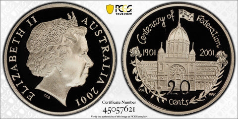 2001 Proof Twenty Cent 20c Victoria Australia PCGS PR69DCAM FDC UNC #2822