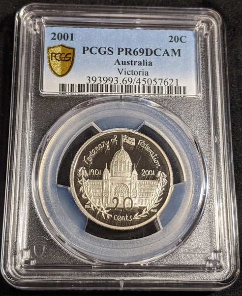 2001 Proof Twenty Cent 20c Victoria Australia PCGS PR69DCAM FDC UNC #2822