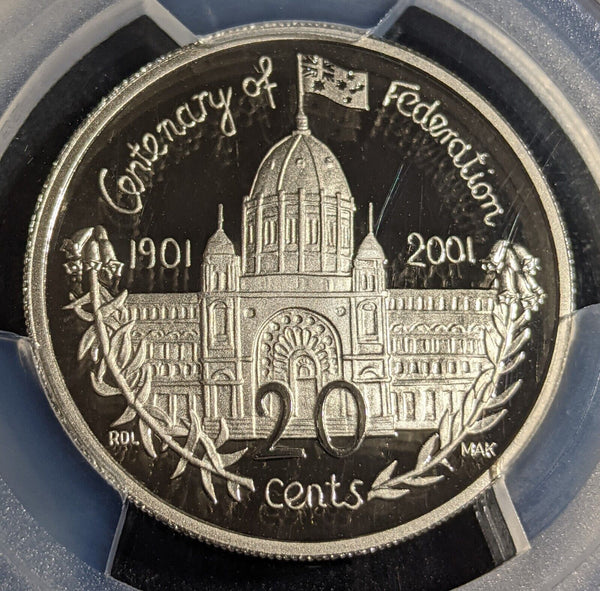 2001 Proof Twenty Cent 20c Victoria Australia PCGS PR69DCAM FDC UNC #2822