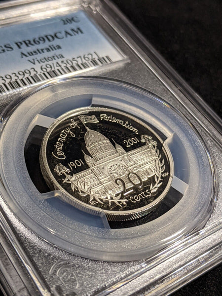 2001 Proof Twenty Cent 20c Victoria Australia PCGS PR69DCAM FDC UNC #2822