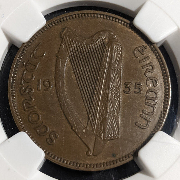 Ireland 1935 Half Penny 1/2d KM# 2 NGC AU55BN aUNC #2825