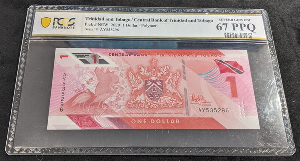 Trinidad and Tobago 2020 1 Dollar PCGS 67 PPQ Superb Gem UNC Pick#NEW  #2765