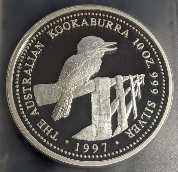 1997-P Proof Silver 10 Oz Kookaburra Ten Dollar $10 PCGS PR69DCAM FDC GEM UNC