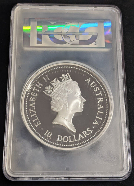 1997-P Proof Silver 10 Oz Kookaburra Ten Dollar $10 PCGS PR69DCAM FDC GEM UNC